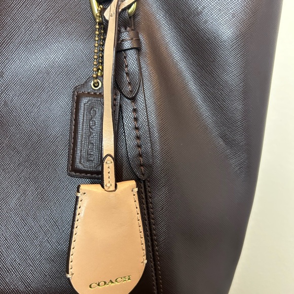 Coach Dark Brown Leather Tote - Picture 3 of 7